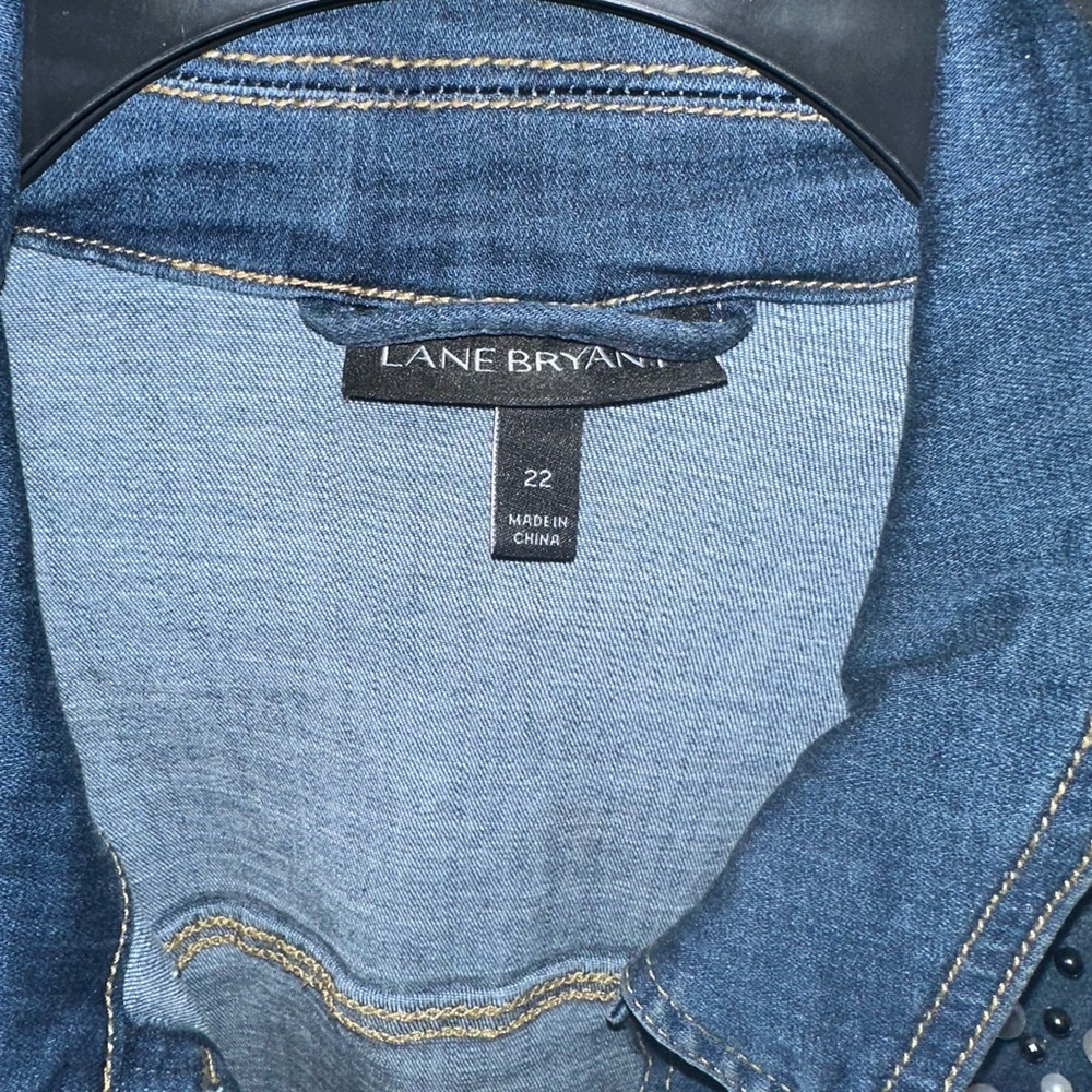Lane Bryant Blue Denim Jacket with Studs - Picture 4 of 6